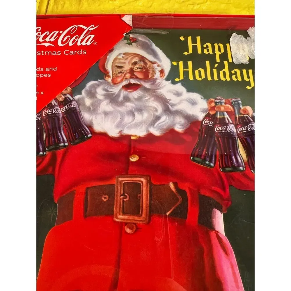 New Coca-Cola Santa Happy Holidays Christmas Cards Boxed 8